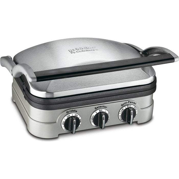 Cuisinart 5-in-1 Grill Griddler Panini Maker Bundle with Bonus Waffle Attachment (GR-4N)