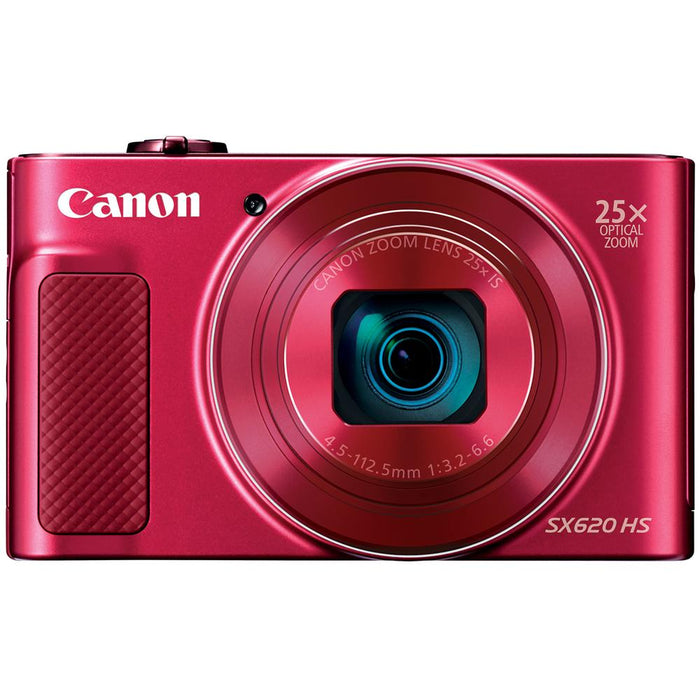 Canon PowerShot SX620 HS 20.2MP Digital Camera Red w/ Essential Accessory Bundle