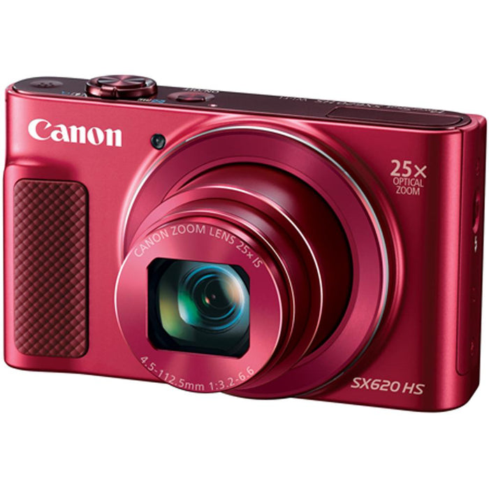 Canon PowerShot SX620 HS 20.2MP Digital Camera Red w/ Essential Accessory Bundle