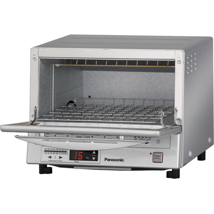 Panasonic FlashXpress Toaster Oven with Double Infrared Heating in Silver - NB-G110P