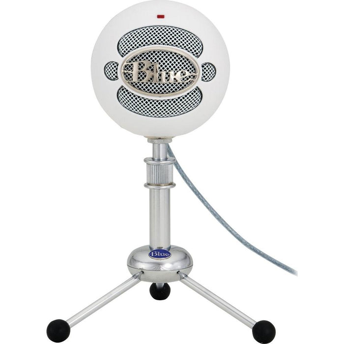 BLUE MICROPHONES Snowball USB Microphone  Textured White - 4911-SBBN w/ Pop Shield Wind Screen