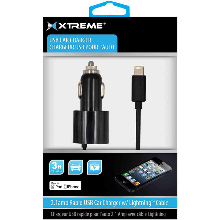 Xtreme 52810 MFI 8 Pin 3ft Single Port Car USB Charger