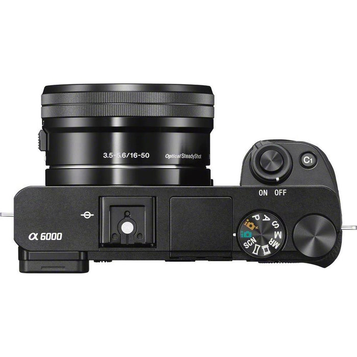 Sony Alpha a6000 24.3MP Mirrorless Camera 16-50 + 55-210mm Zoom Lens 64GB Kit Black