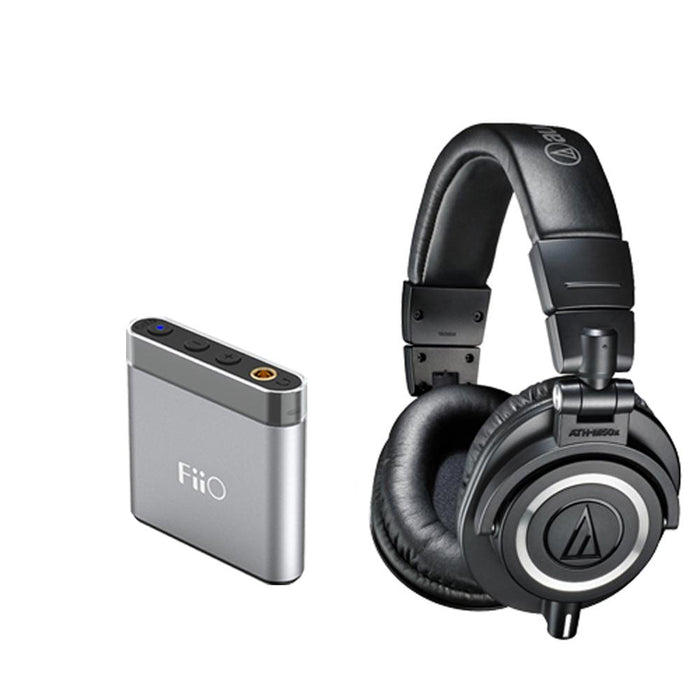 Audio-Technica ATH-M50x Professional Headphones And FIIO Amplifier Bundle