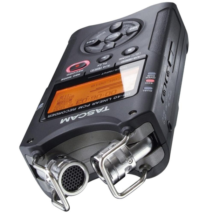Tascam Portable Digital Recorder DR-40 (Luminous Gray) with 32GB Deluxe Studio Bundle