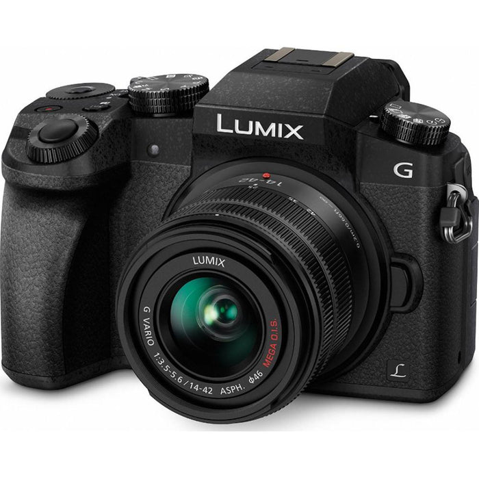 Panasonic LUMIX G7 Interchangeable Lens 4K HD DSLM Camera w/ 14-42mm Lens + 64GB Bundle