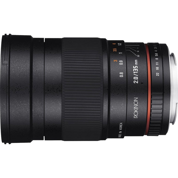 Rokinon 135mm F2.0 ED UMC Telephoto Lens Kit for Canon DSLR with Accessory Kit