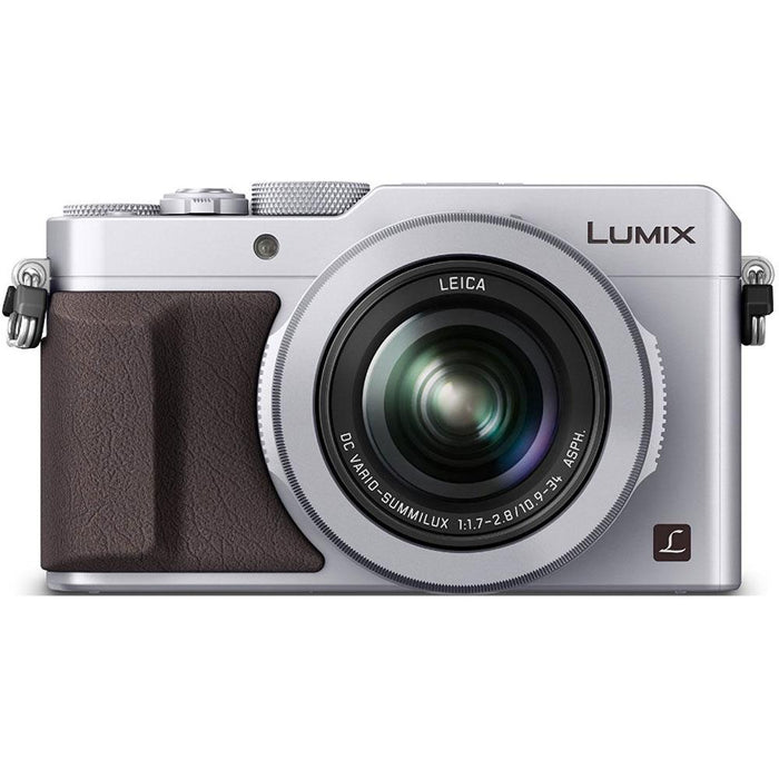 Panasonic LX100 LUMIX Integrated Leica DC Lens Silver Camera + 64GB Memory & Travel Bundle