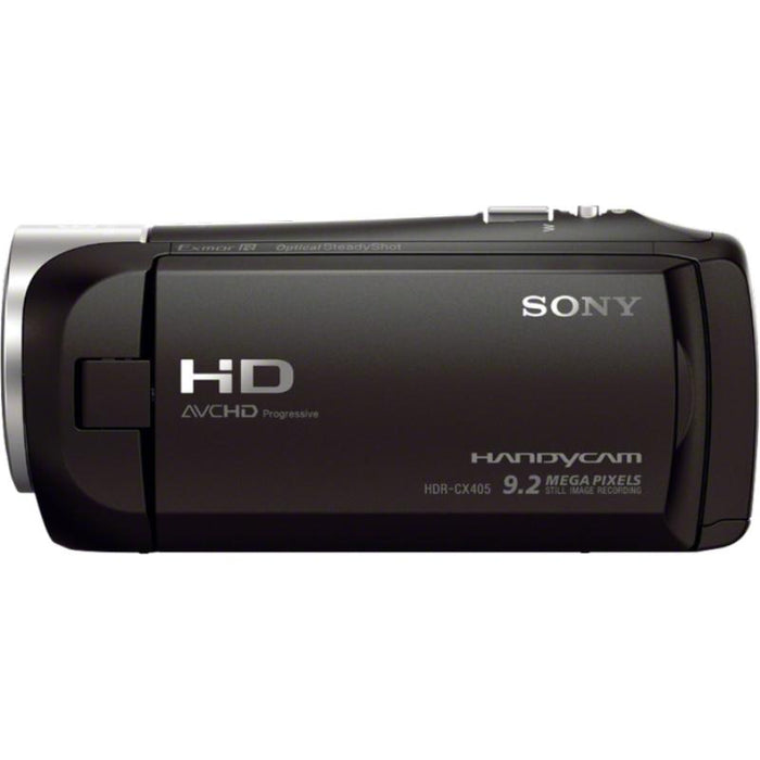 Sony HDR-CX405/B Full HD 60p Camcorder + 64GB MicroSD Accessory Bundle