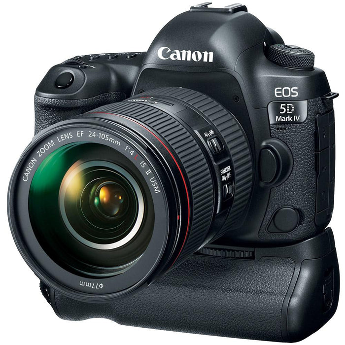 Canon EOS 5D Mark IV 30.4MP DSLR Camera + 24-105mm IS II USM Lens Memory & Flash Kit