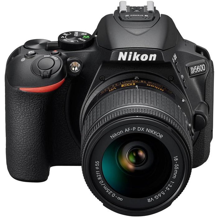 Nikon D5600 24.2MP DX-Format DSLR Camera w/ AF-P 18-55mm VR Lens Memory & Flash Bundle