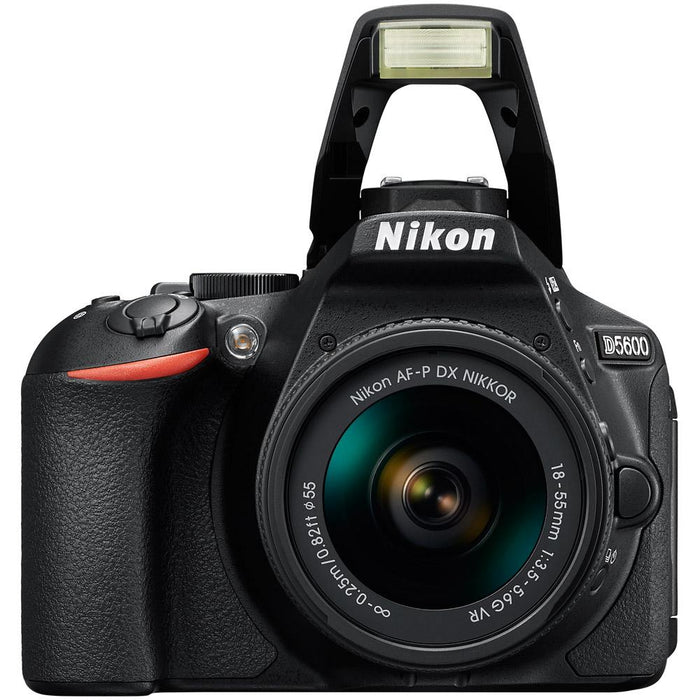 Nikon D5600 24.2MP DX-Format DSLR Camera w/ AF-P 18-55mm VR Lens Memory & Flash Bundle