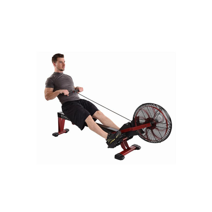 Stamina X Air Rower,Red and Fold-to-Fit Folding Equipment Mat (84" by 36")