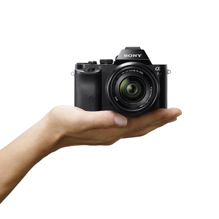 Sony a7K Full-Frame Mirrorless Camera + 28-70mm OSS Lens Memory & Flash Bundle