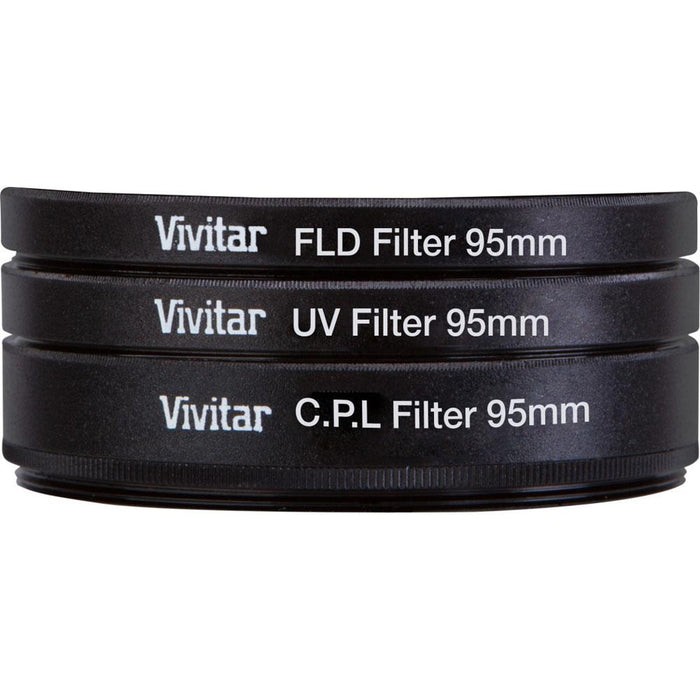 Vivitar 95mm UV, Polarizer & FLD Deluxe Filter kit (set of 3 + carrying case)