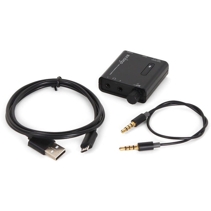 Indigo Portable Headphone Amplifier w/ Bass Boost EQ - Black - PHPA1