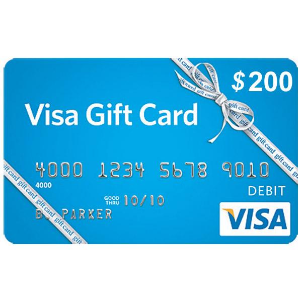 Visa $200 Gift Card (Allow 2 -4 weeks for delivery)