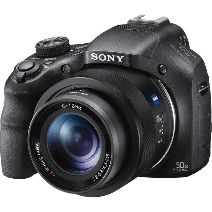 Sony DSC-HX400V/B 50x Opt Zoom Digital Camera + 64GB SD Card, Battery & Accessory Kit
