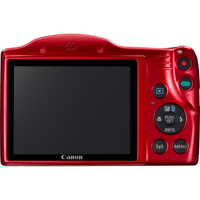 Canon PowerShot SX420 IS 20MP Digital Camera (Red) + Spare Battery & Accessory Kit