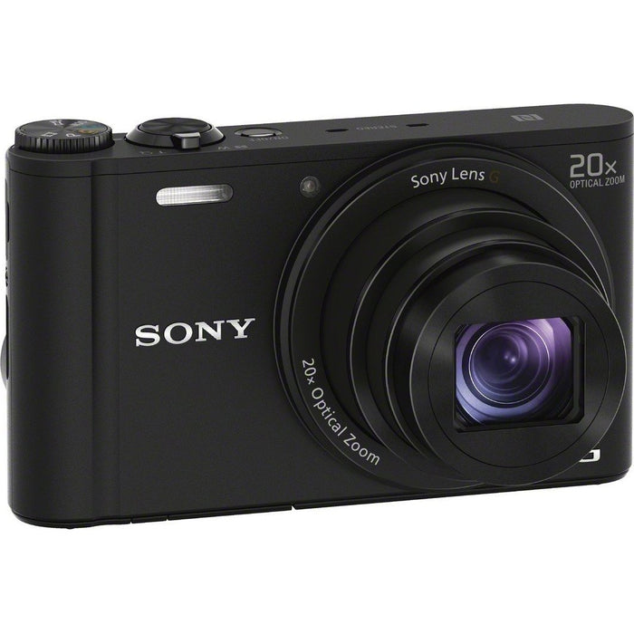 Sony Cyber-shot DSC-WX350 Digital Camera (Black) + 32GB Dual Battery & Accessory Kit