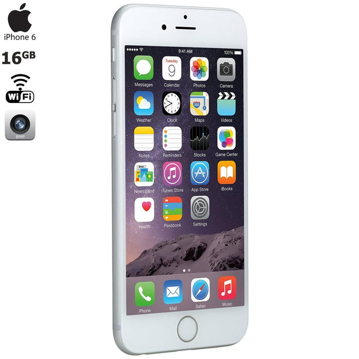Apple iPhone 6, Silver, 16GB, AT&T,1-Year Warranty - MG4P2LL/A - Certified Refurbished
