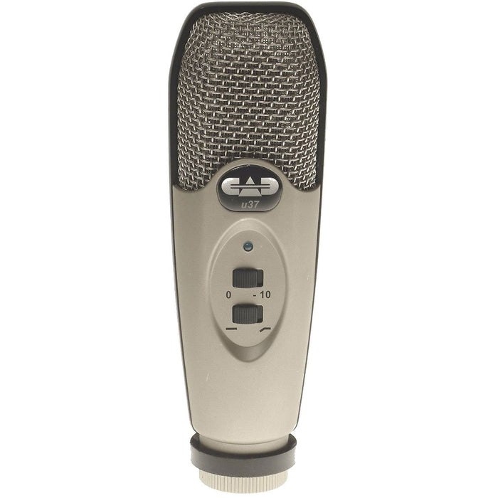 CAD Audio U37 USB Large Diaphragm Cardioid Condenser Microphone w/Tripod, 10' Cable Silver