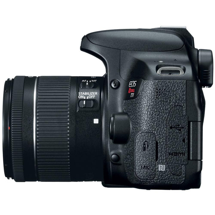 Canon EOS Rebel T7i DSLR Camera + EF-S 18-55mm & 55-250mm Lens Memory & Flash Kit