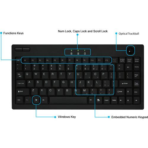 Adesso EasyTrack 310 Mini Trackball Keyboard