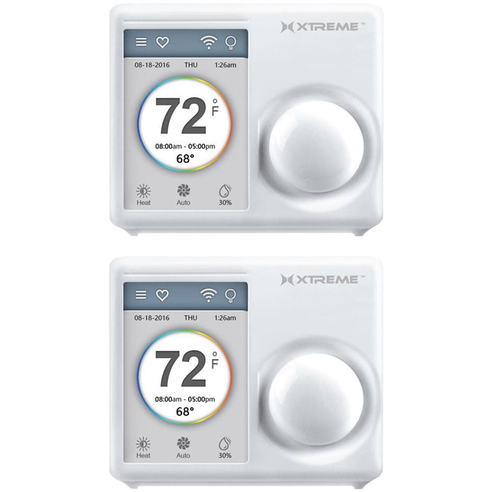 Xtreme Connected Home 3.5" WiFi Touchscreen Smart Thermostat With Free Phone App 2 Pack