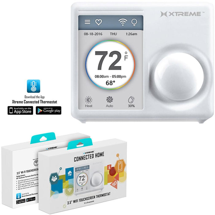 Xtreme Connected Home 3.5" WiFi Touchscreen Smart Thermostat With Free Phone App 2 Pack