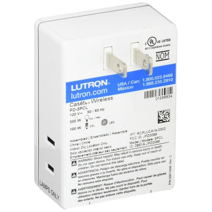Lutron Caseta Wireless Plug-In Smart Lamp Dimmer White PD-3PCL-WH 2 Pack