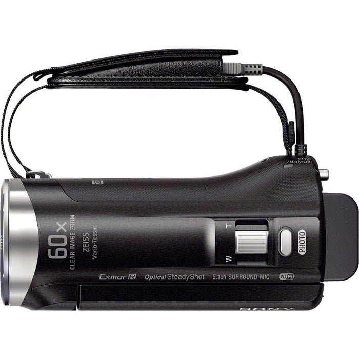 Sony HDR-CX455/B Full HD Handycam Camcorder + Mini Zoom Microphone & Accessory Bundle