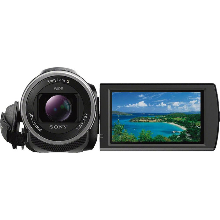 Sony HDR-CX675/B Full HD Handycam Camcorder + Mini Zoom Microphone & Accessory Bundle