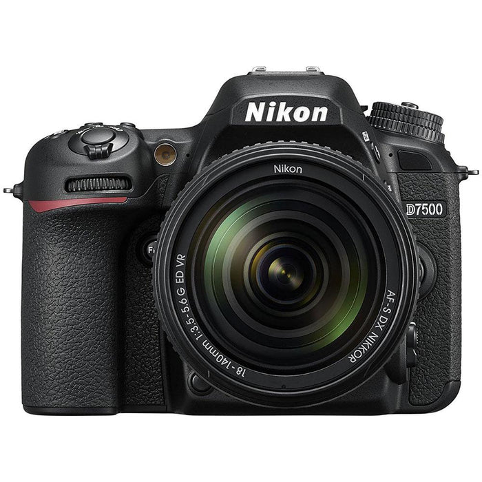 Nikon D7500 20.9MP Digital SLR Camera + 18-140mm VR & 70-300mm Macro Lens Bundle