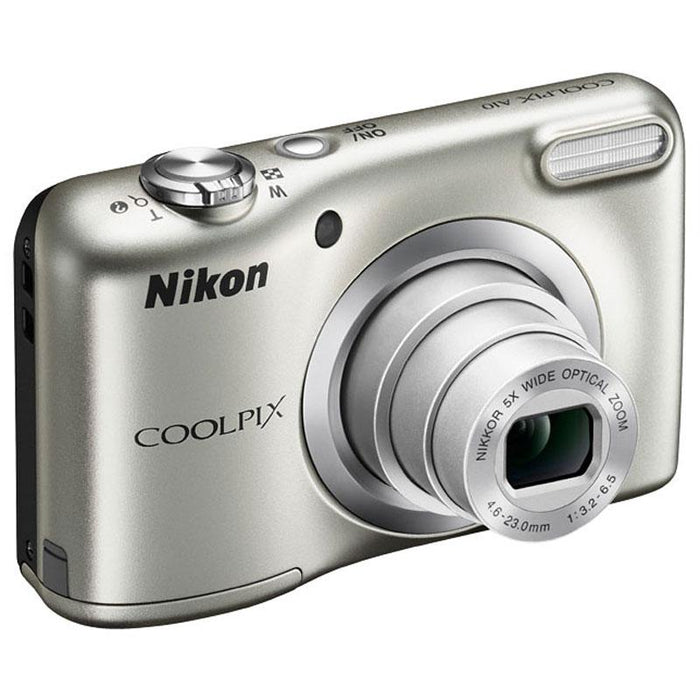 Nikon COOLPIX A10 16.1MP 5x Zoom NIKKOR Glass Lens Digital Camera - Silver Refurbished