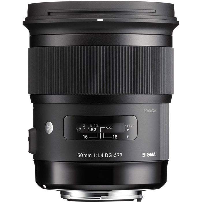 Sigma 50mm f/1.4 DG HSM A-Mount Lens for Sony A Cameras + 64GB Ultimate Kit