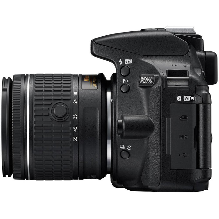 Nikon D5600 24.2MP DSLR Camera + AF-P 18-55mm w/ 70-300mm Lens Memory & Flash Kit