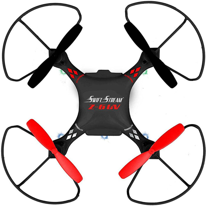 SwiftStream 4Hz 5-Channel RC Black Drone with 6-Axis Gyro and 0.3MP Camera - Z-6CV