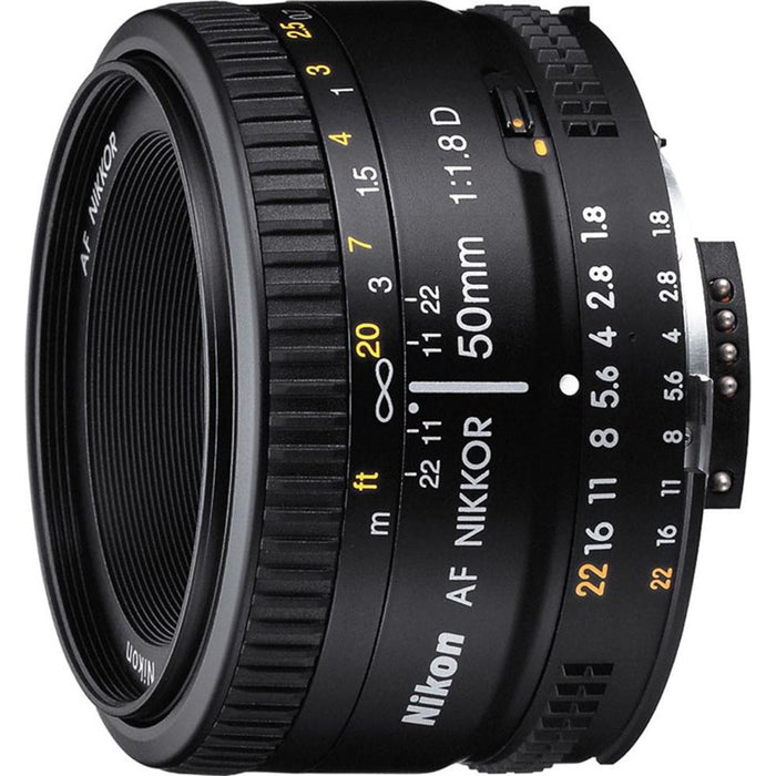 Nikon AF FX Full Frame NIKKOR 50mm f/1.8D Lens with Auto Focus + 5-Year USA Warranty