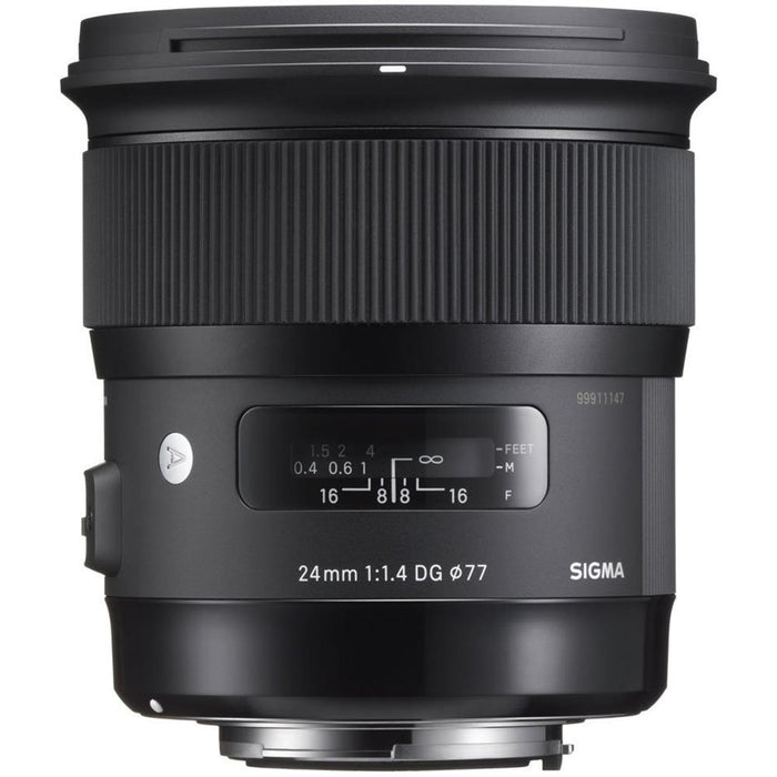 Sigma 24mm f/1.4 DG HSM Wide Angle Lens for Canon Camera Mount+64GB Ultimate Kit