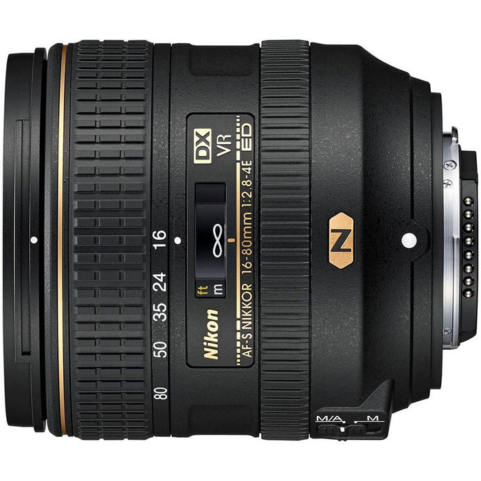 Nikon AF-S DX NIKKOR 16-80mm f/2.8-4E ED VR Lens for Nikon + 64GB Ultimate Kit