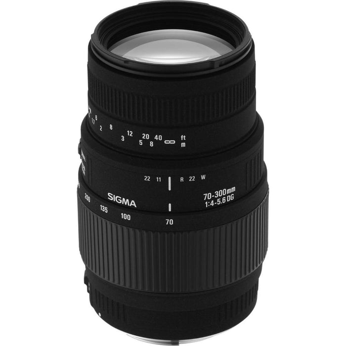 Sigma 70-300mm f/4-5.6 SLD DG Macro Telephoto Lens for Nikon + 64GB Ultimate Kit