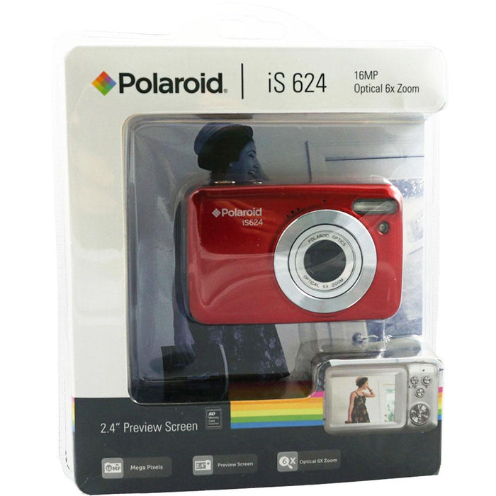 Vivitar Polaroid 16MP Digital Camera IS624 - Red - 8GB Accessory Kit
