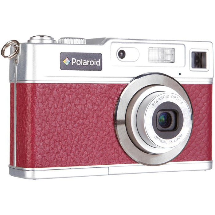 Polaroid iE827 Retro Digital Camera with 18MP 8x Optical Zoom and HD Video - Red