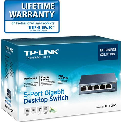 TP-Link 5-Port 10/100/1000Mbps Desktop Switch - TL-SG105