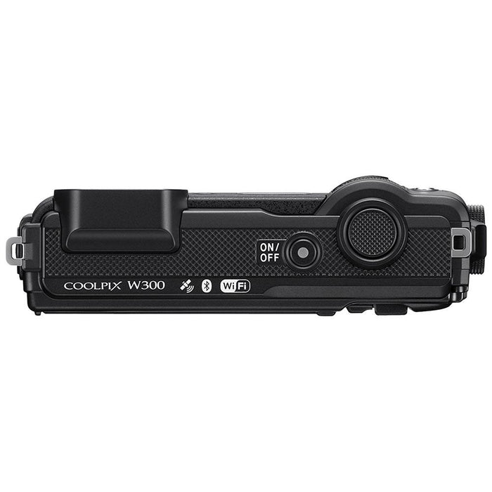 Nikon COOLPIX W300 16MP 4k Ultra HD Digital Camera Black with 32GB Card Bundle