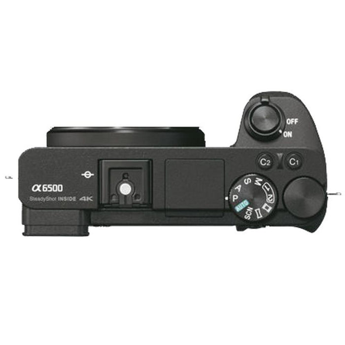 Sony a6500 4K Mirrorless Camera + 55mm F1.8 Lens Battery Grip & Mic Pro Video Bundle