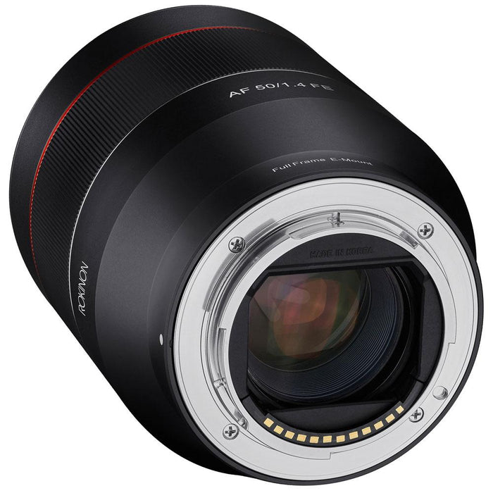 Rokinon AF 50mm F1.4 Auto Focus Lens for Sony E-Mount + 64GB Ultimate Kit