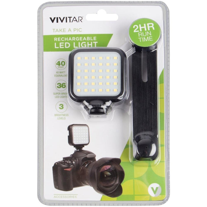 Vivitar Hot Shoe Rechargeable LED Video Light for Cameras & Videos Camers
