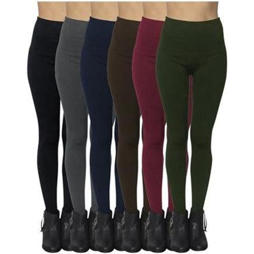 American Leggings 6-Pack Fleece Lined Leggings (Assorted Colors)  1X/2X